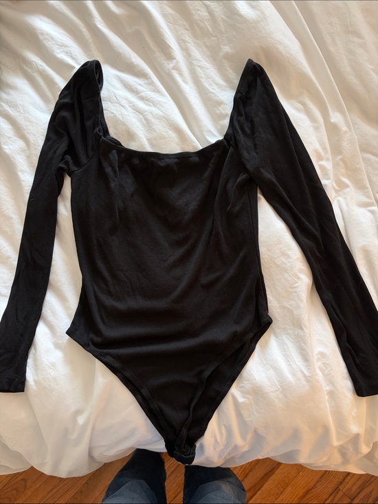 Princess Polly Tops - Princess Polly Black Long Sleeve Scoop Neck Bodysuit